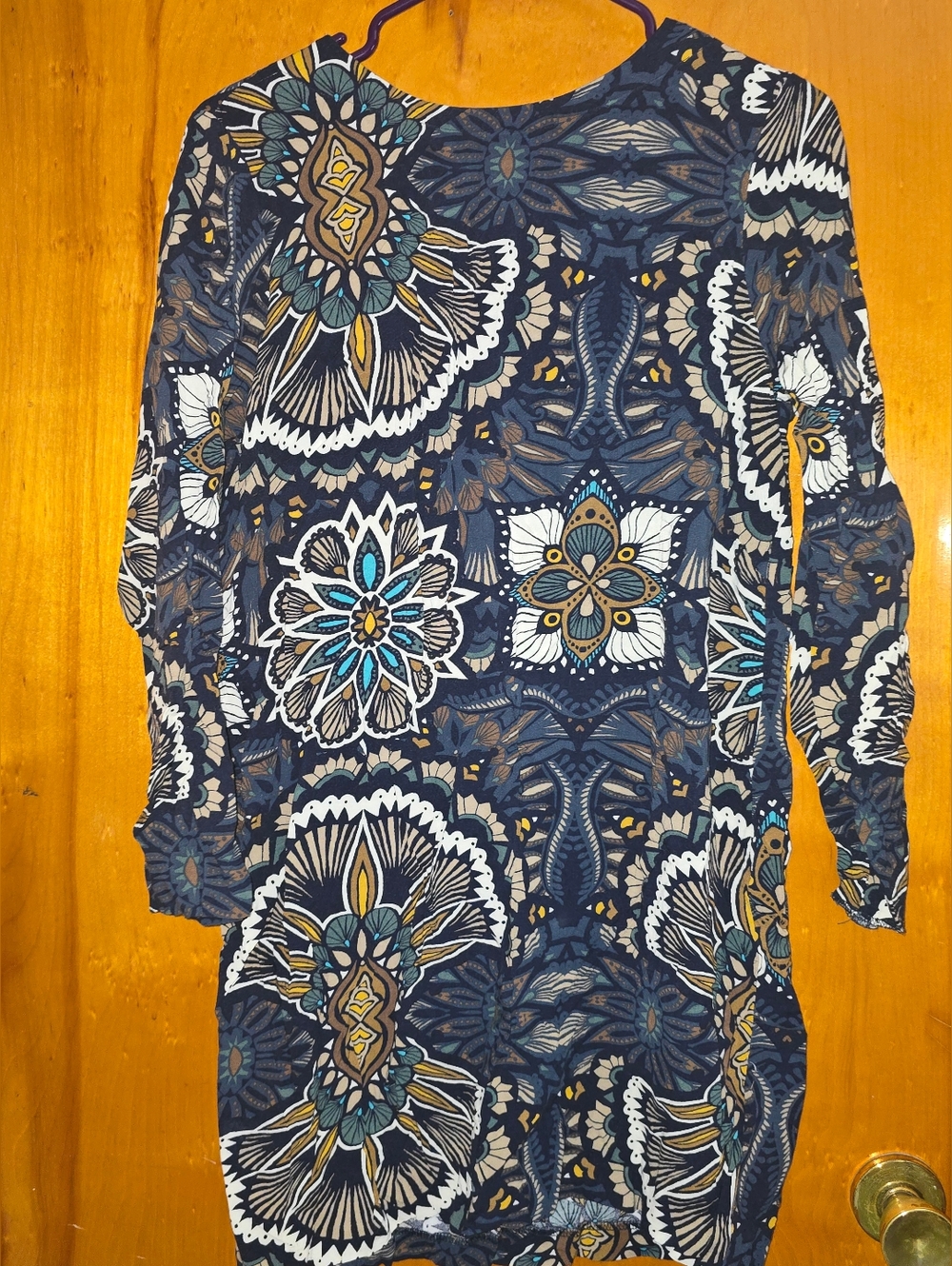 H&M Navy Floral Medallion Long Sleeve Tunic